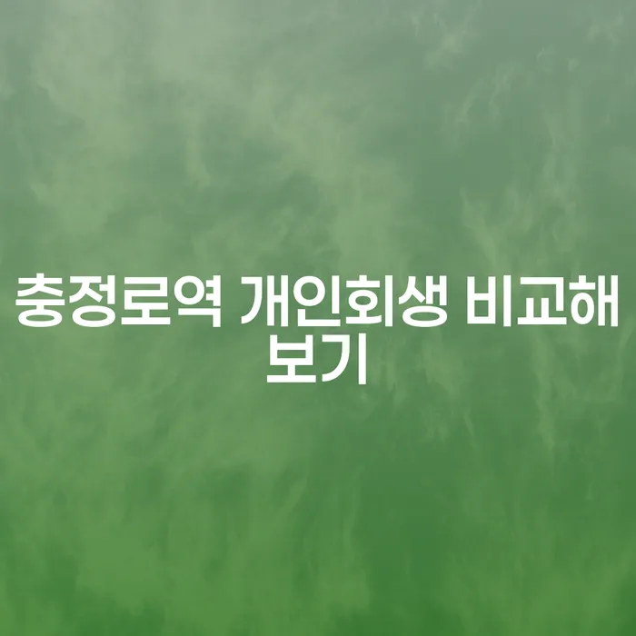 충정로역 개인회생 비교해보기