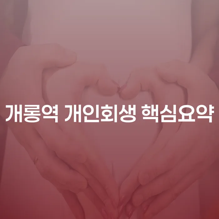 개롱역 개인회생 핵심요약