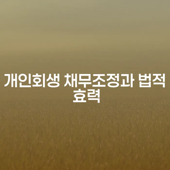 개인회생 채무조정과 법적 효력: 왜 신청해야 할까요?